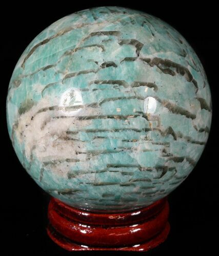 Polished Amazonite Crystal Sphere - Madagascar #51611